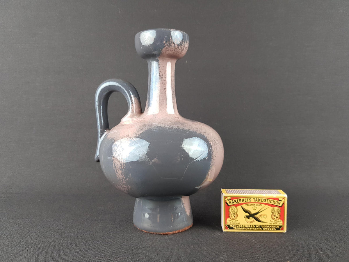 Vintage OTTO KERAMIK Handled Pink Gray Vase West German Pottery 1970-80s