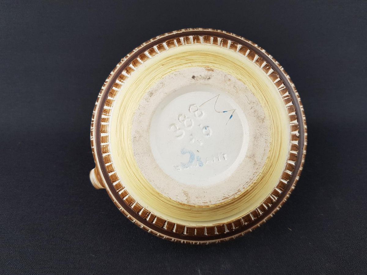 Vintage DÜMLER & BREIDEN Keramik Brown and Beige Vase with Incised Pattern "Regent" Decor | 388 16 West German Pottery 1963