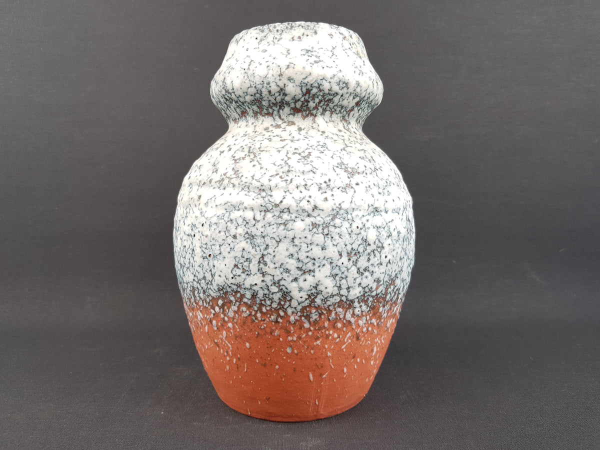 Vintage RUSCHA ART KERAMIK Salmon Pink and Bluish Fat Lava Vase West German Pottery 1970s