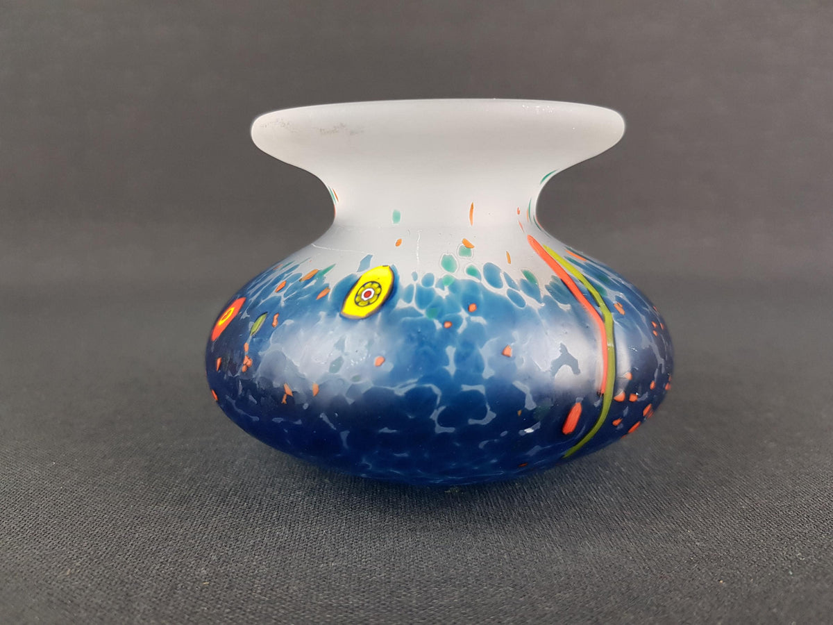 Vintage Art Glass Vase – Millefiori/Murrine Style, Possibly Murano or Japanese