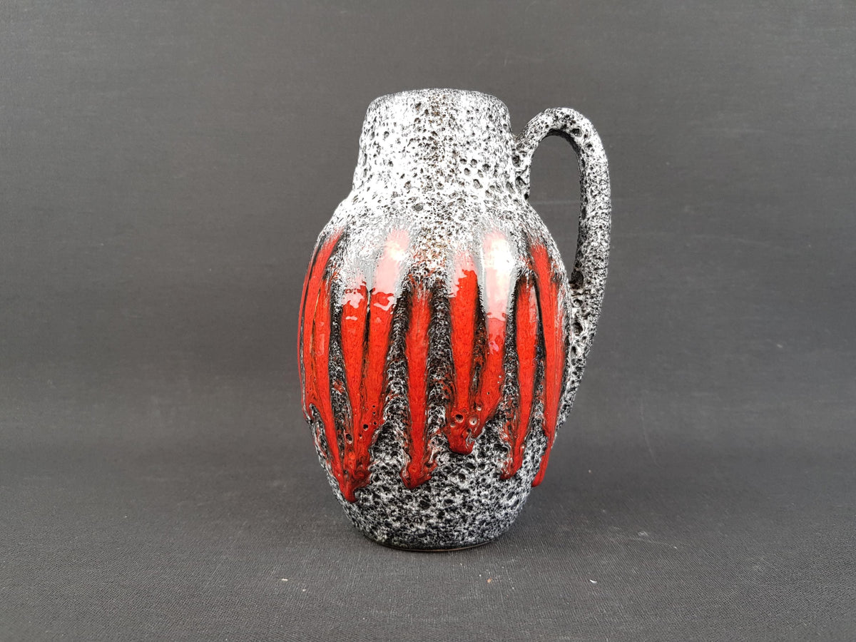 Vintage SCHEURICH KERAMIK Fat Lava Vase with Lora decor 414-16 West German Pottery 1960s