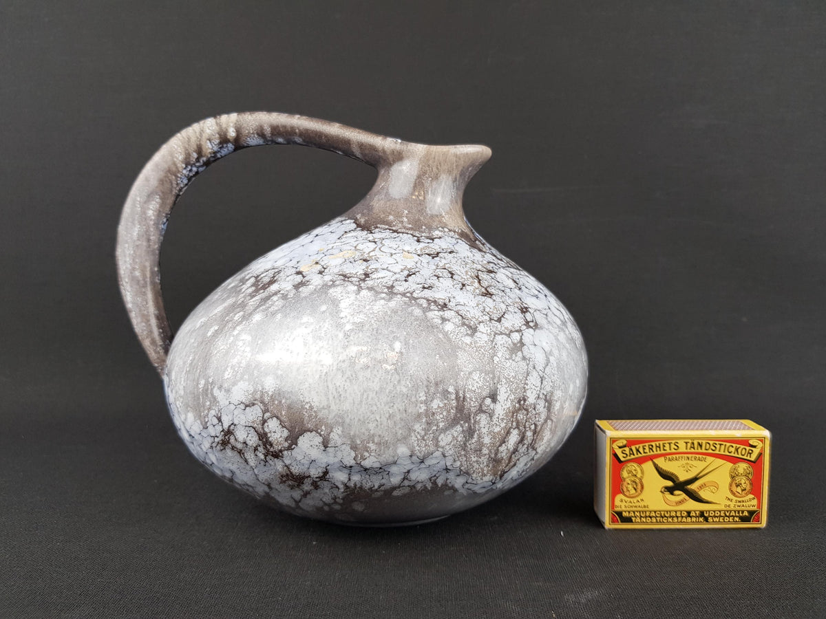 Vintage RUSCHA KERAMIK Iconic Mottled Grey Pitcher Vase 313 West German Pottery 1960 1970s