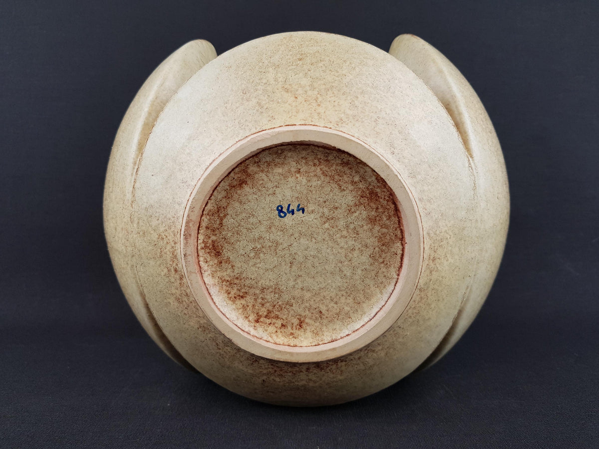 Vintage BERTONCELLO Rare form Vase by Roberto Rigon with Screziato Havana Decor Mid-Century Modern Style 1970's from Italy