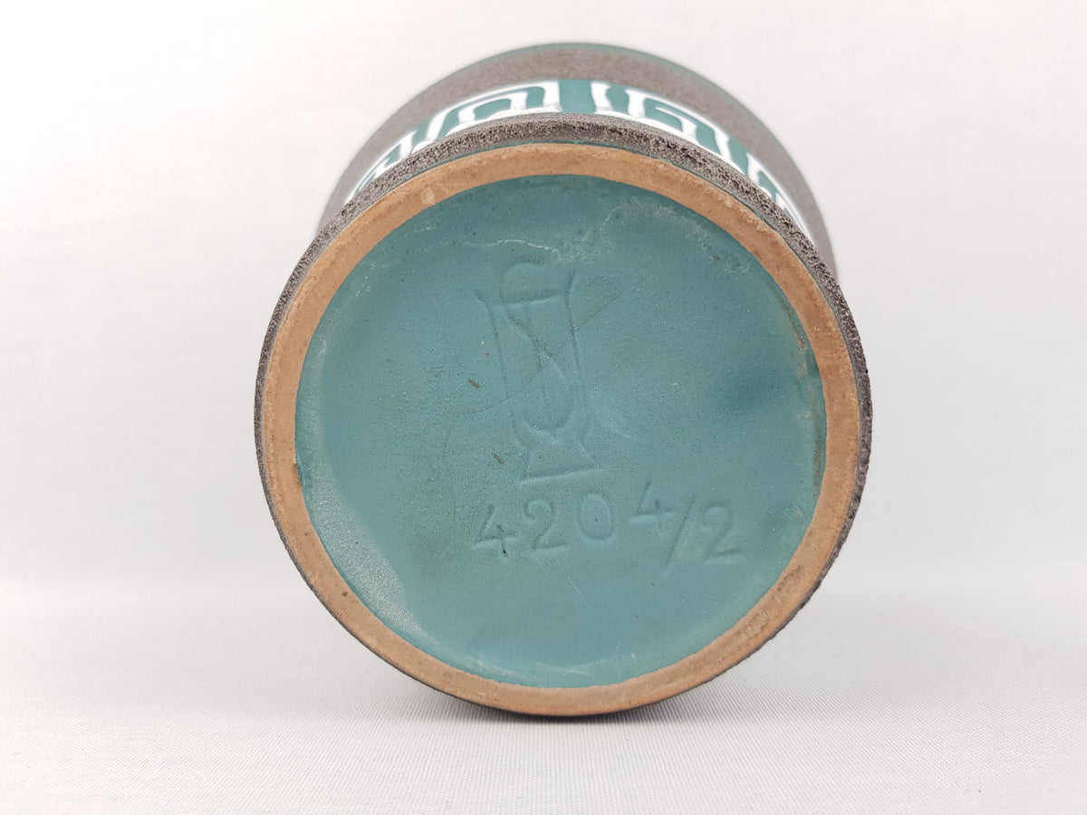 Vintage STEULER KERAMIK Teal and Gray Planter / Flower Pot 4204/2 West German Pottery 1958s