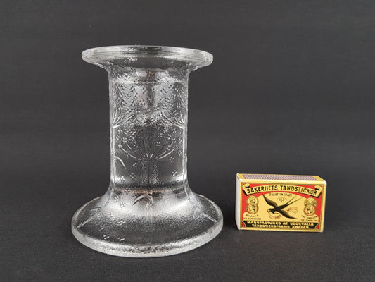 Vintage Rosenthal Studio Line Candle Holder | Dandelion Design by Nanny Still | Clear Pressed Glass | West Germany 1980s