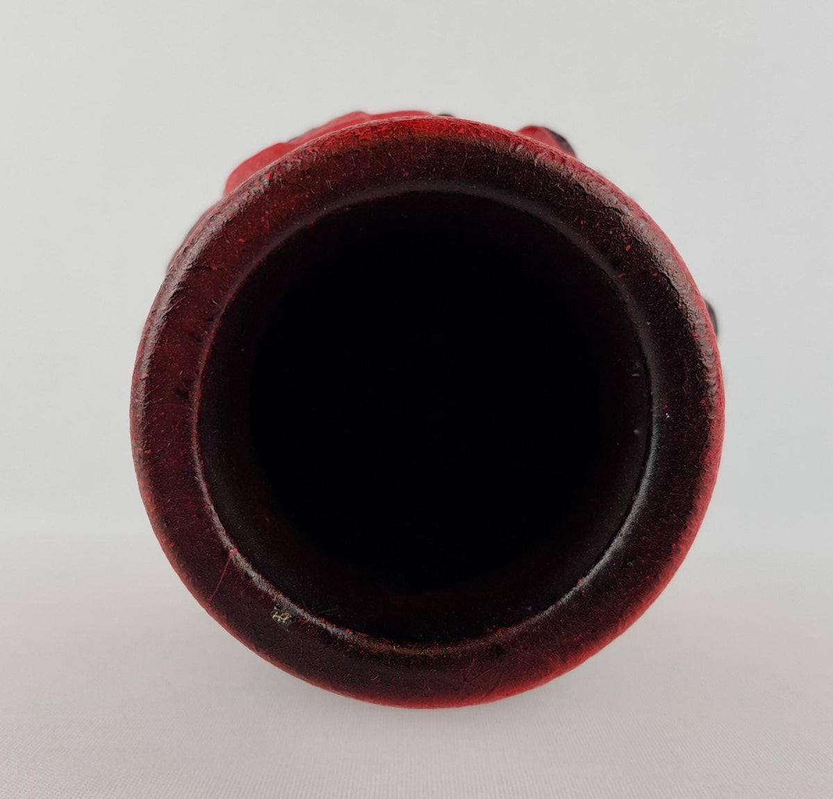 Vintage CARSTENS KERAMIK Luxus Series Red Vase 7583 with Relief Decor West German Pottery 1960-70s