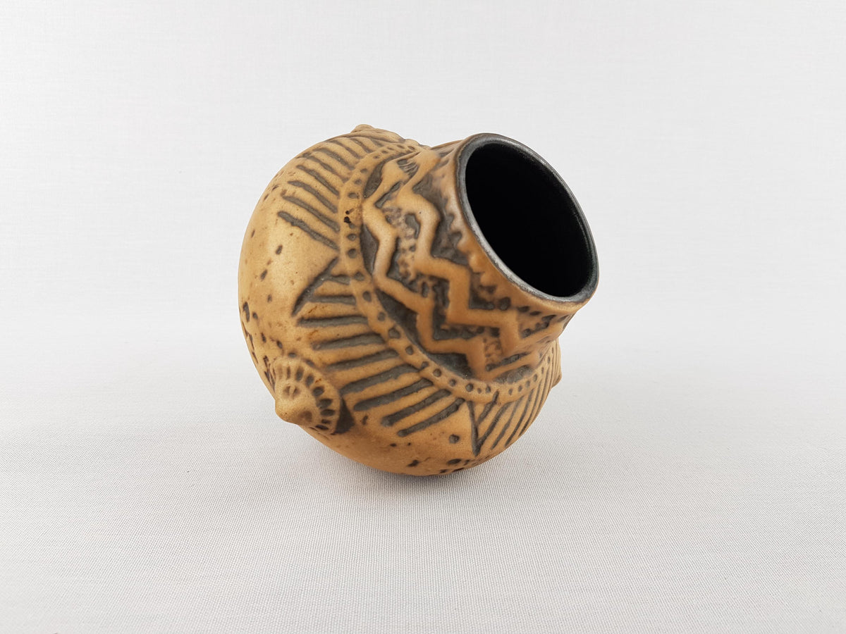 Vintage JASBA KERAMIK Brown Vase "Nimrod" Series 150/12 West German Pottery 1966s