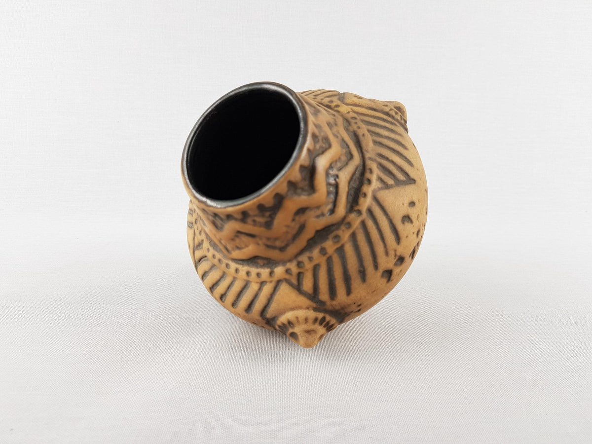 Vintage JASBA KERAMIK Brown Vase "Nimrod" Series 150/12 West German Pottery 1966s