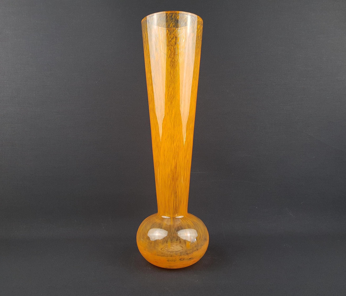 Large Vintage Orange Glass Vase Probably Czech or German (Warnecke Style)