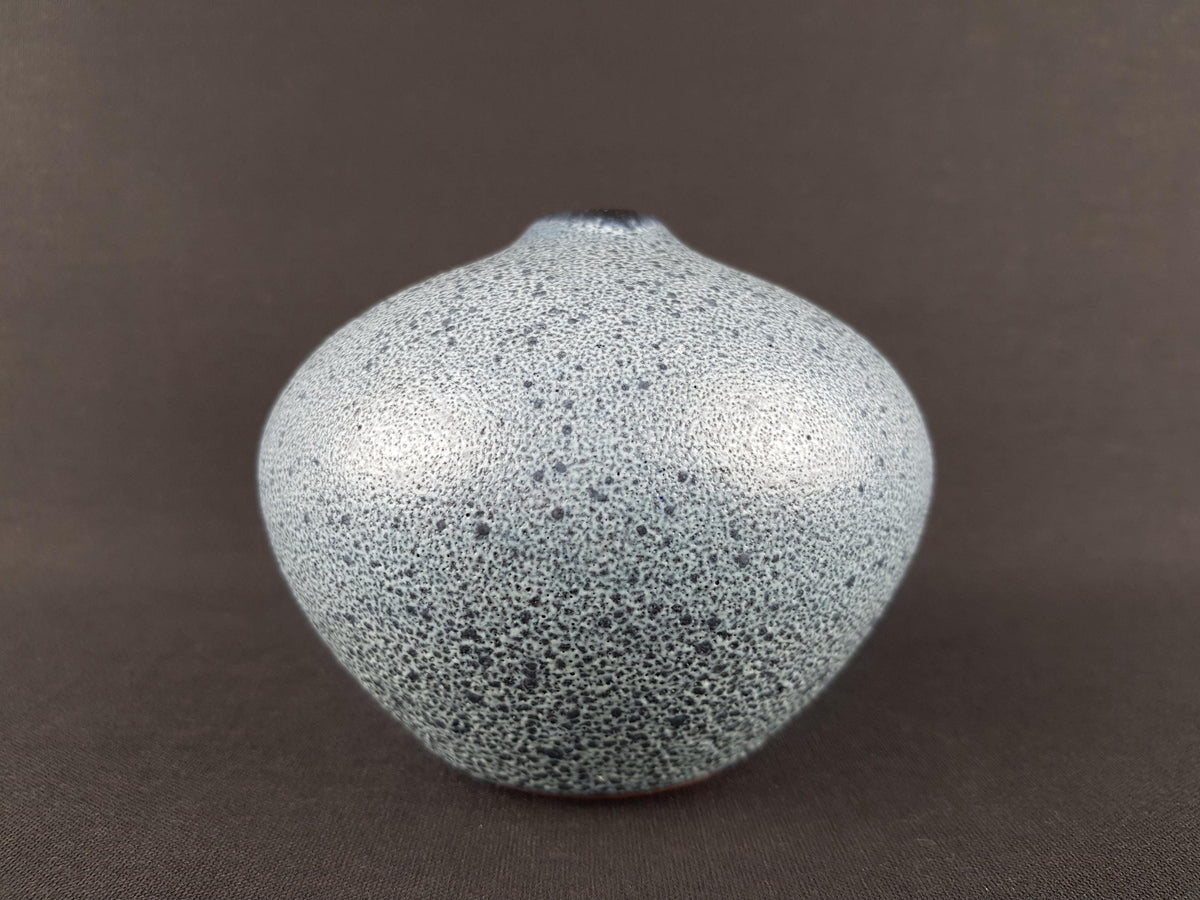 Vintage GRAMANN ROMHILD Topferei Speckled BlueVase East German Studio Art Pottery 1960s