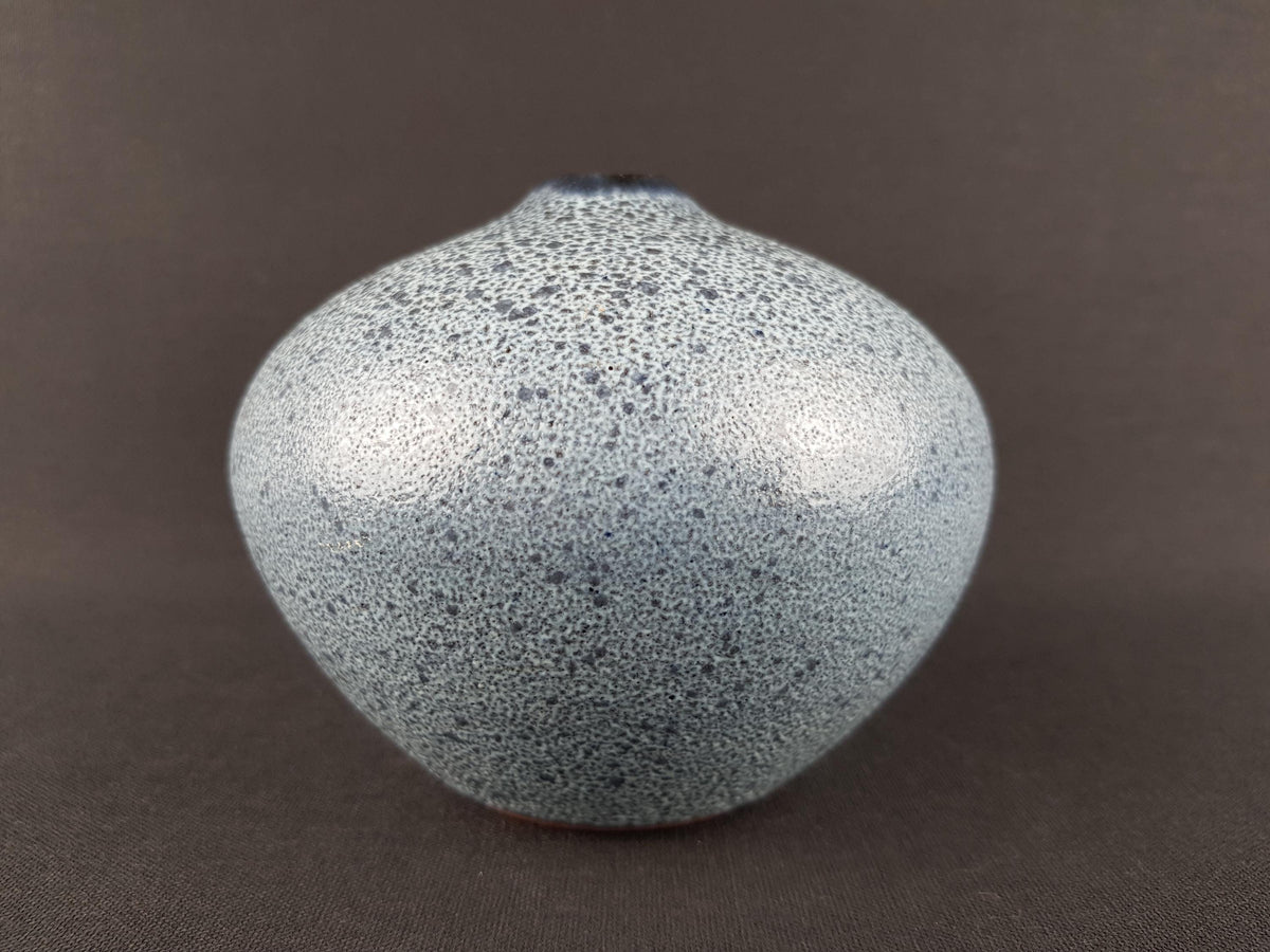 Vintage GRAMANN ROMHILD Topferei Speckled BlueVase East German Studio Art Pottery 1960s