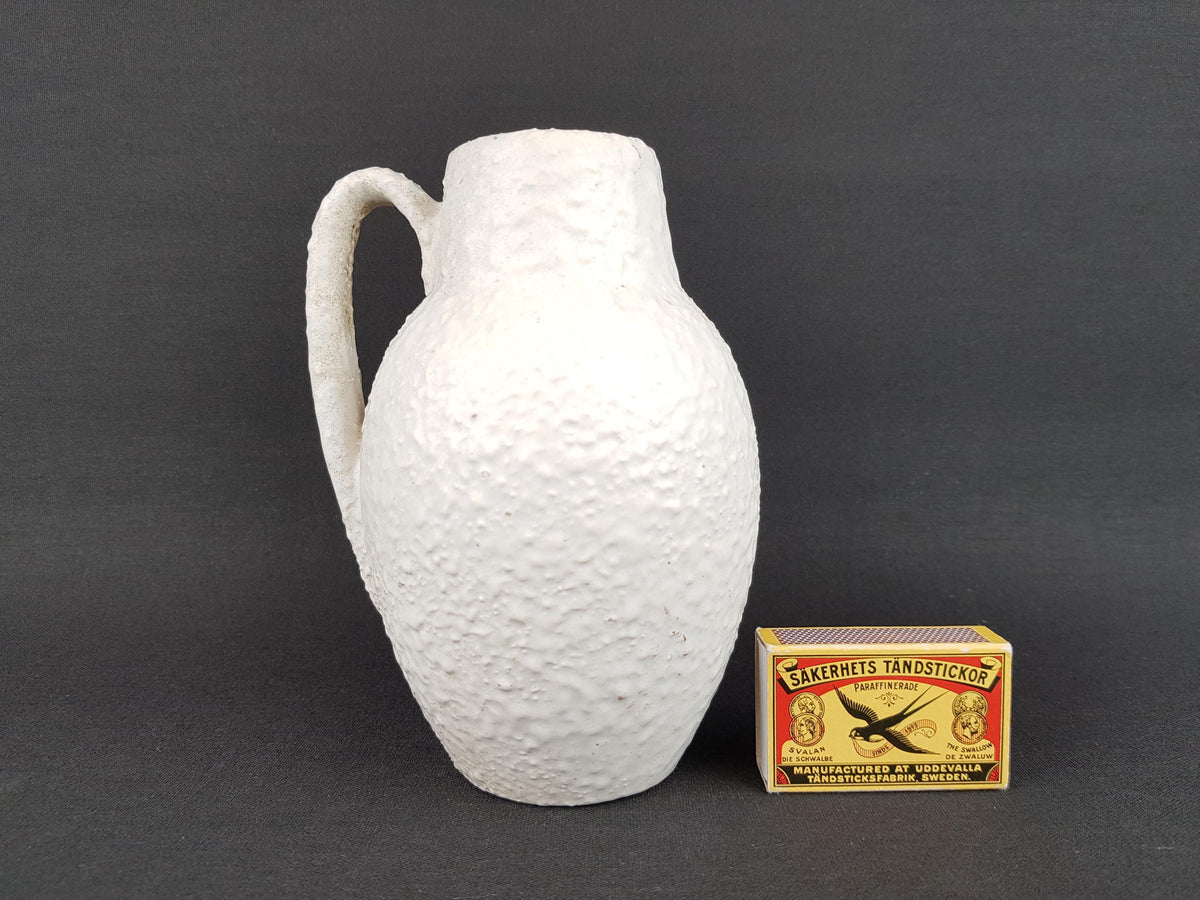 Vintage SCHEURICH KERAMIK White Fat Lava Vase 414-16 West German Pottery 1960s