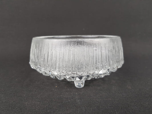 Vintage IITTALA Transparant Glass Bowl "Ultima Thule" Series By Tapio Wirkkala 1960s