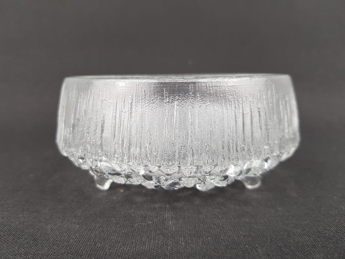 Vintage IITTALA Transparant Glass Bowl "Ultima Thule" Series By Tapio Wirkkala 1960s