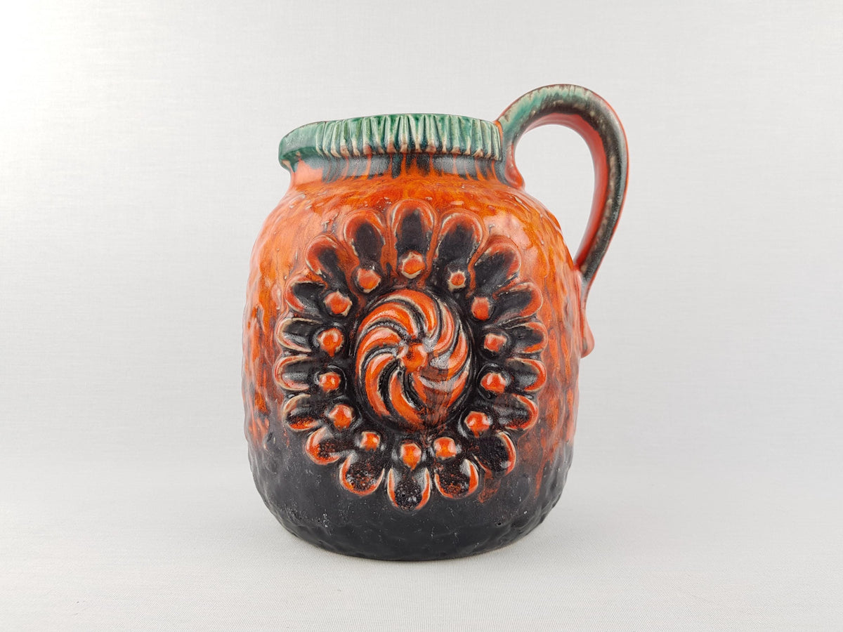 Vintage DÜMLER & BREIDEN Fat Lava Vase Relief Serie 53/21 with Juwel Decor 1970s