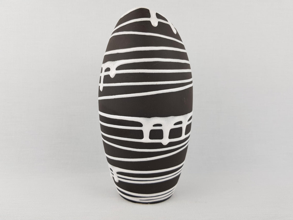 Vintage SCHLOSSBERG KERAMIK Vase by Liesel Spornhauer With Roulette Decor 101-21 West German Pottery 1950s