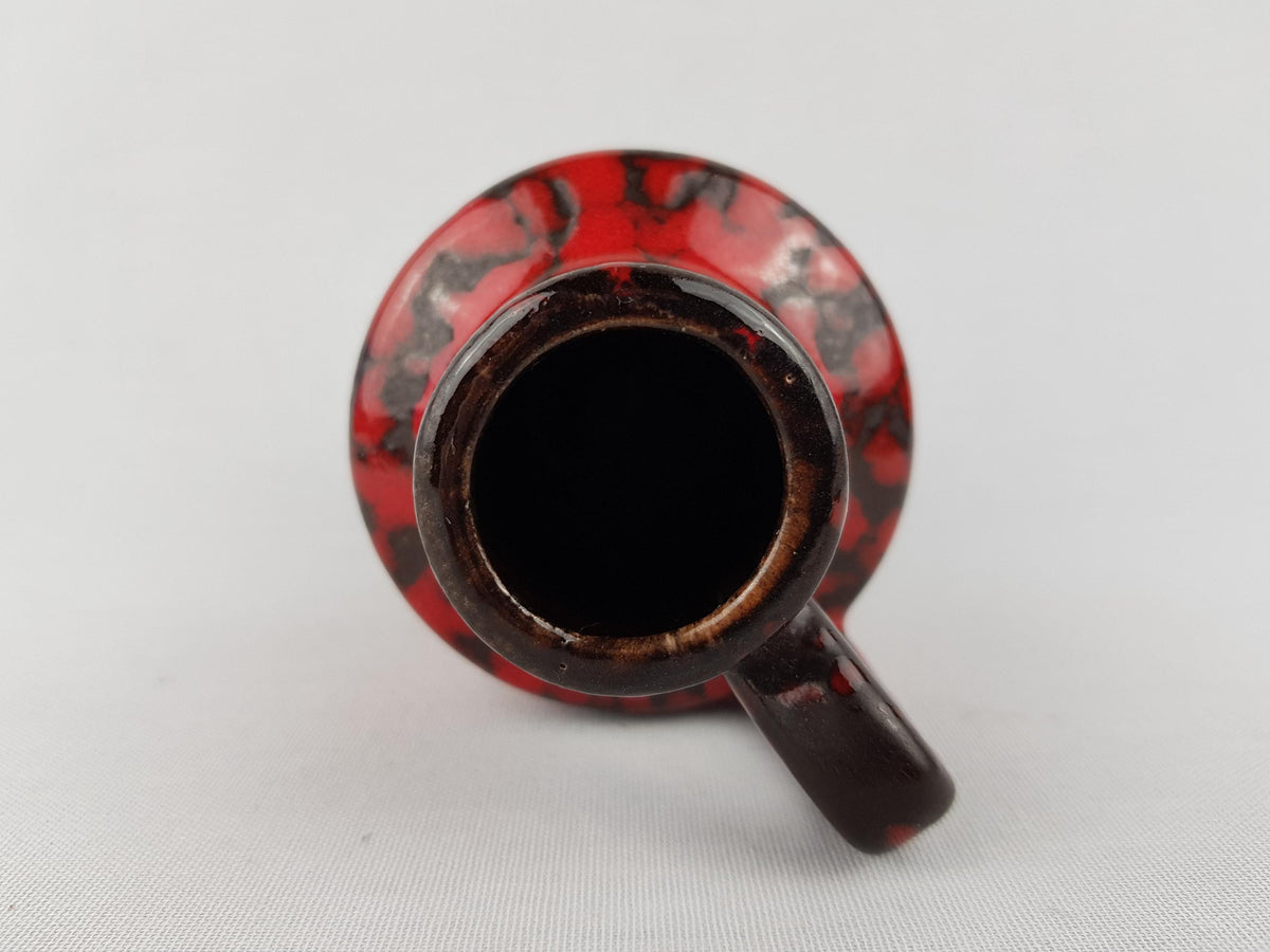Vintage SCHEURICH KERAMIK Red and Brown Fat Lava Vase 405-13.5 West German Pottery 1970s