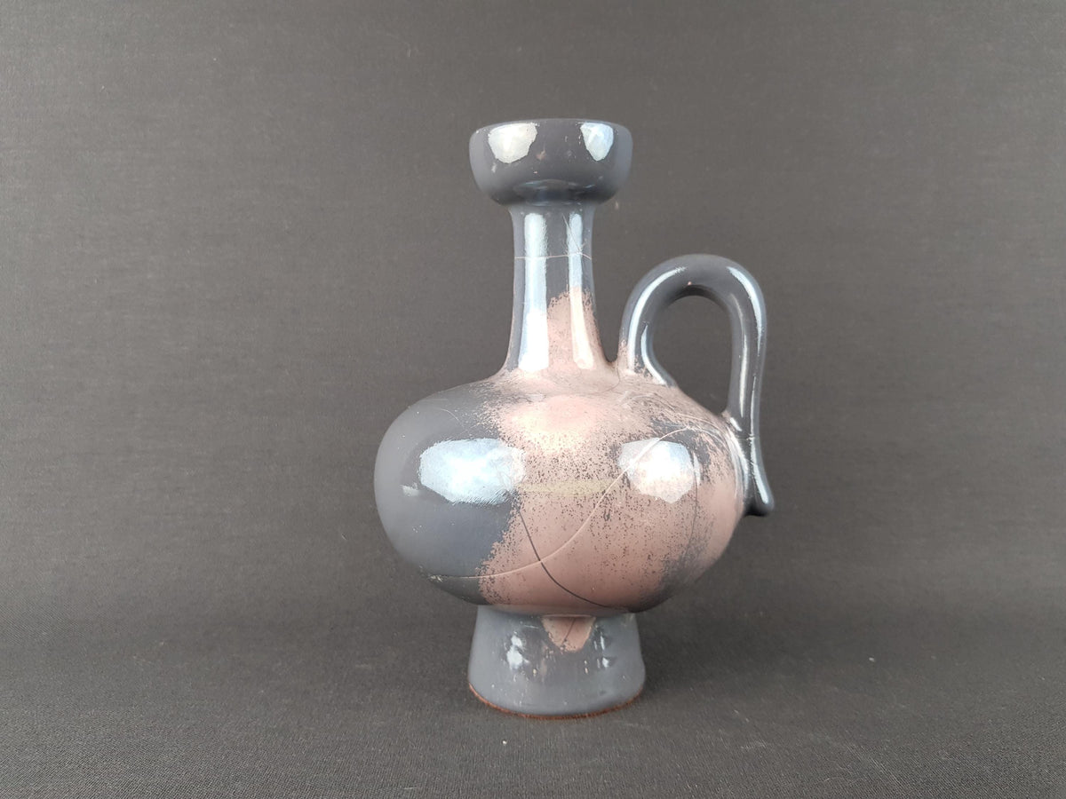 Vintage OTTO KERAMIK Handled Pink Gray Vase West German Pottery 1970-80s