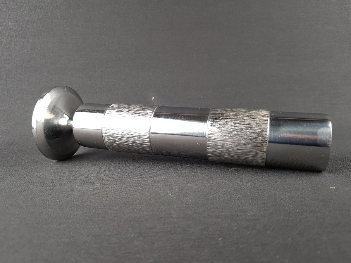 Vintage Brutalist BMF (Bayerische Metallwaren Fabrik) Metal Cylinder Steel Vase from West Germany 1960-70s