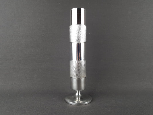 Vintage Brutalist BMF (Bayerische Metallwaren Fabrik) Metal Cylinder Steel Vase from West Germany 1960-70s