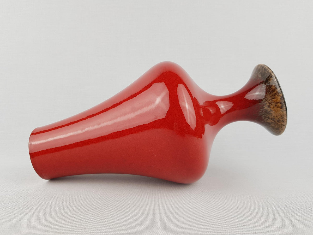 Vintage KERAMICA STUDIO Red Vase English Art Pottery by Karen & Andrew Key 1980s