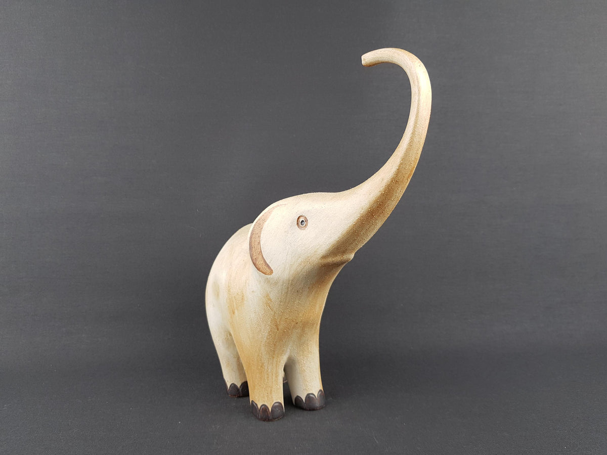 Vintage SGRAFO Elephant figurine by Peter Müller West German Pottery 1970s