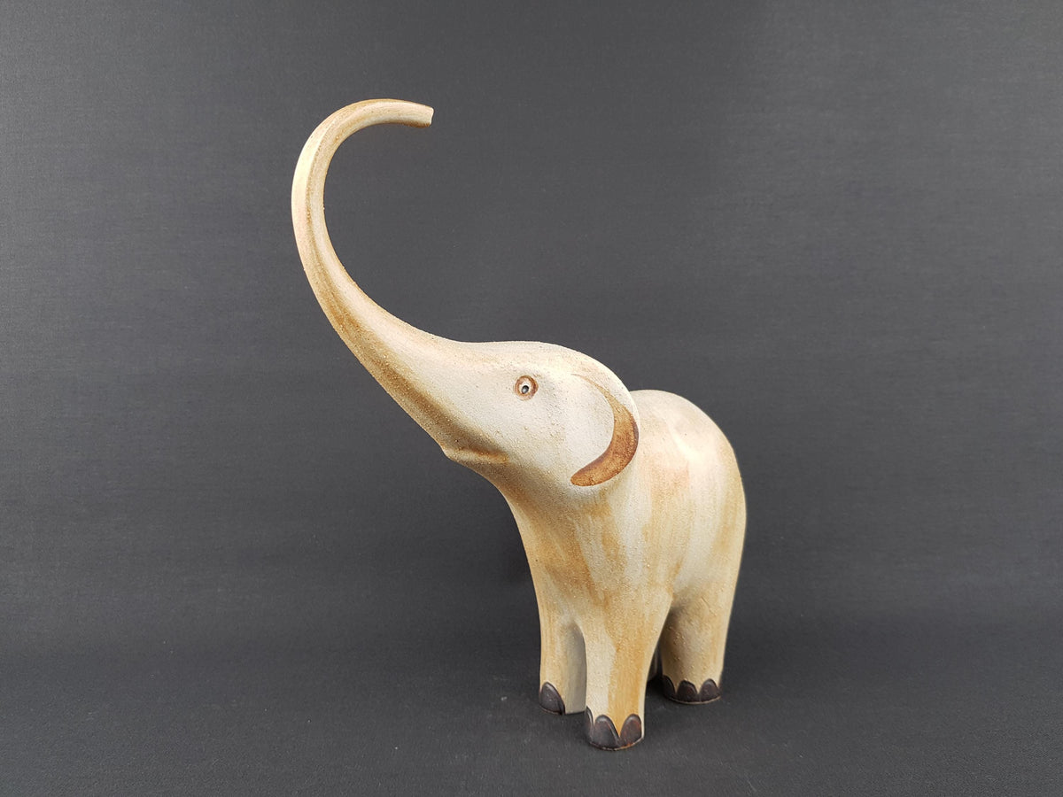 Vintage SGRAFO Elephant figurine by Peter Müller West German Pottery 1970s