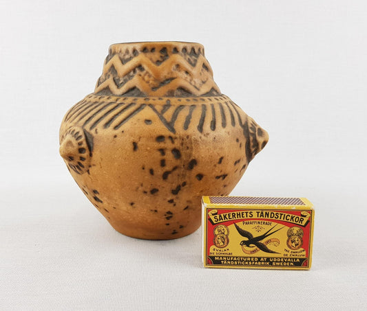 Vintage JASBA KERAMIK Brown Vase "Nimrod" Series 150/12 West German Pottery 1966s