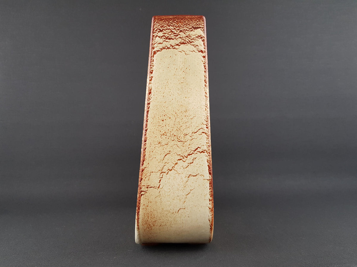 Vintage BERTONCELLO "b" or "d" Rare form Vase by Roberto Rigon with Screziato Havana Decor Mid-Century Modern Style 1970's from Italy