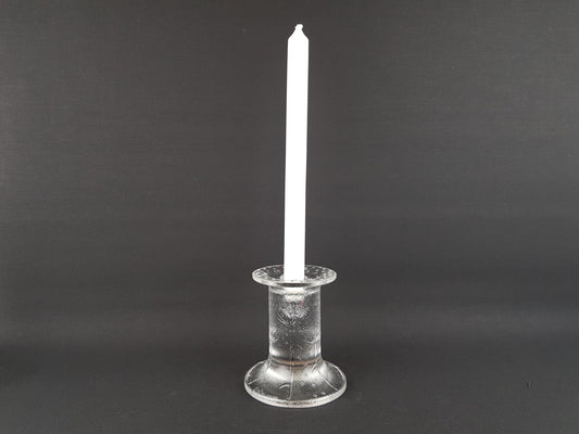 Vintage Rosenthal Studio Line Candle Holder | Dandelion Design by Nanny Still | Clear Pressed Glass | West Germany 1980s