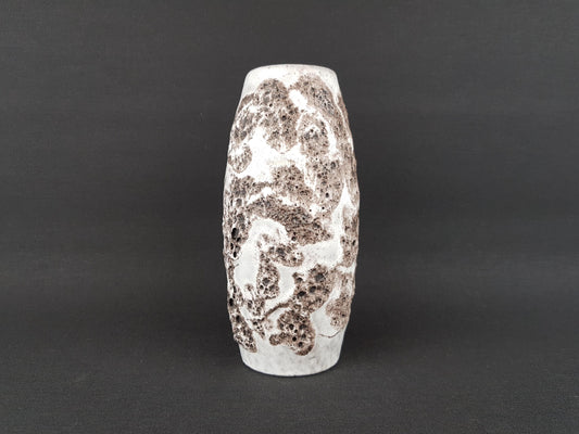 Vintage SCHEURICH KERAMIK White and Gray Fat Lava Vase 522 18 West German Pottery Fat Lava Era