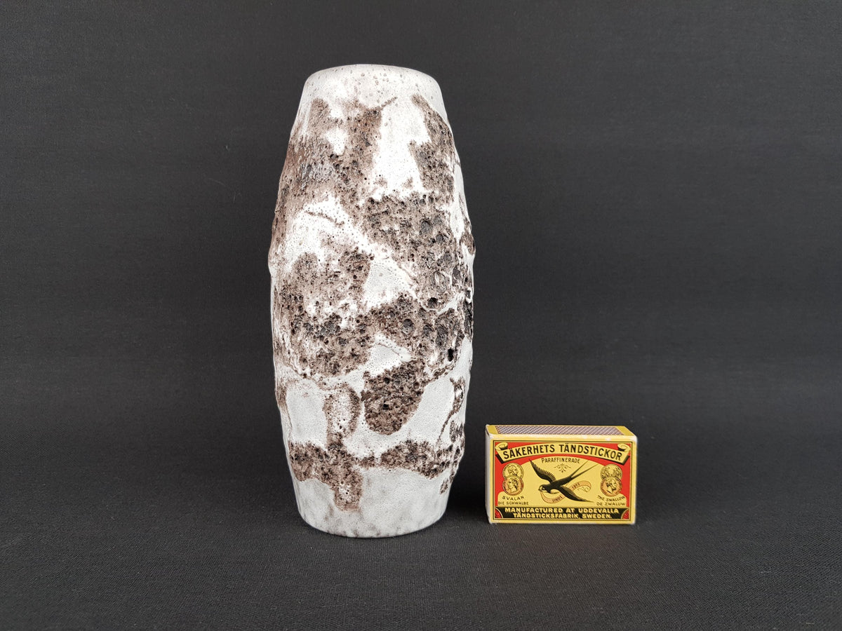 Vintage SCHEURICH KERAMIK White and Gray Fat Lava Vase 522 18 West German Pottery Fat Lava Era