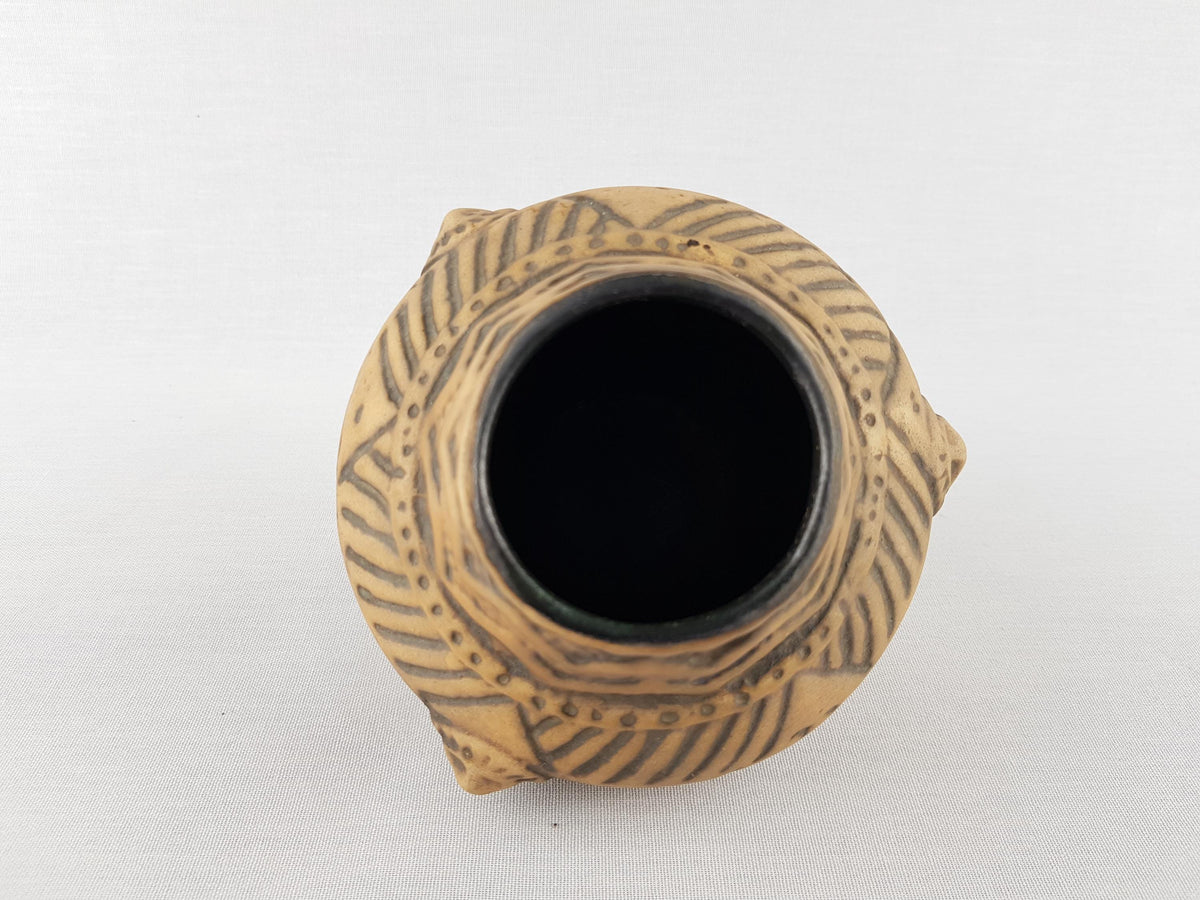 Vintage JASBA KERAMIK Brown Vase "Nimrod" Series 150/12 West German Pottery 1966s