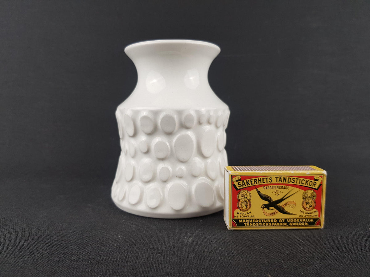 Vintage JASBA KERAMIK White Vase N603 11 12 West German Pottery 1970s