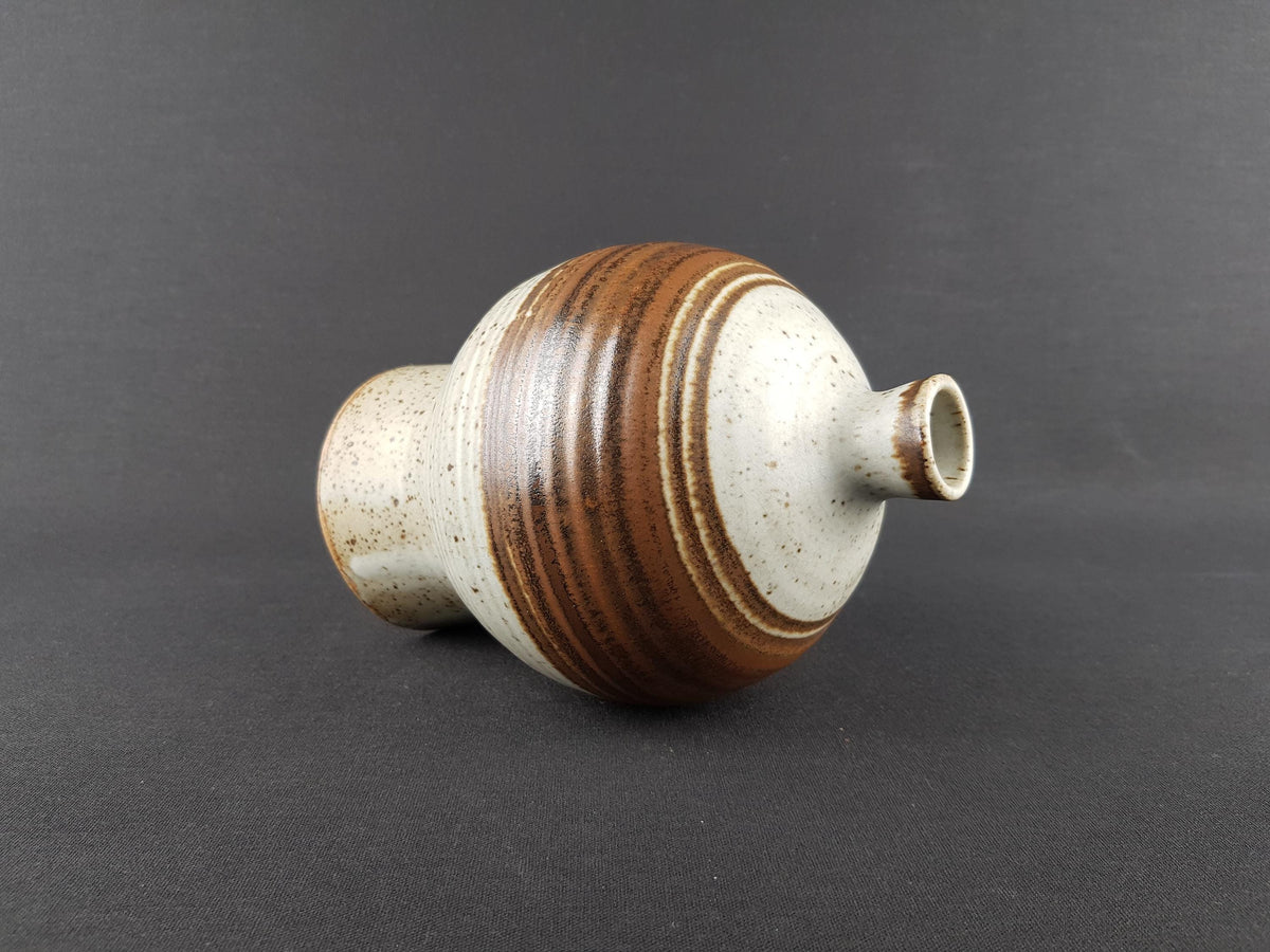 Vintage JETTE ANDERSEN Brown and Beige Speckled Vase, Denmark 1960s