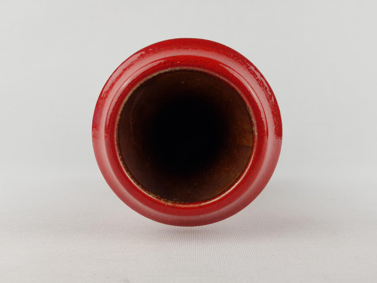 Vintage STEULER KERAMIK Red Fat Lava Vase 318-20 West German Pottery 1960s