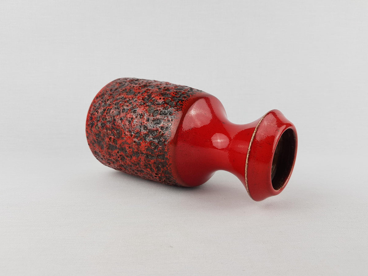 Vintage STEULER KERAMIK Red Fat Lava Vase 318-20 West German Pottery 1960s