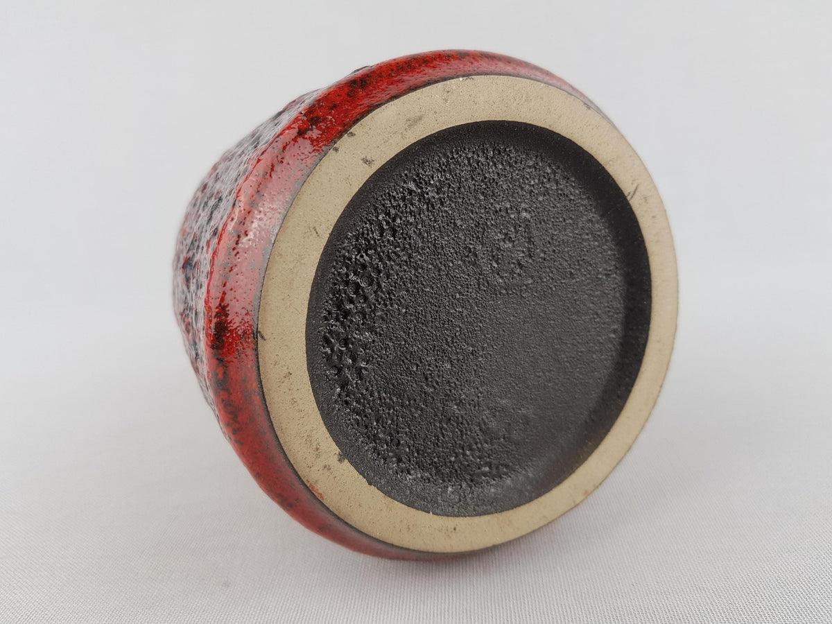 Vintage STEULER KERAMIK Red Fat Lava Vase 318-20 West German Pottery 1960s