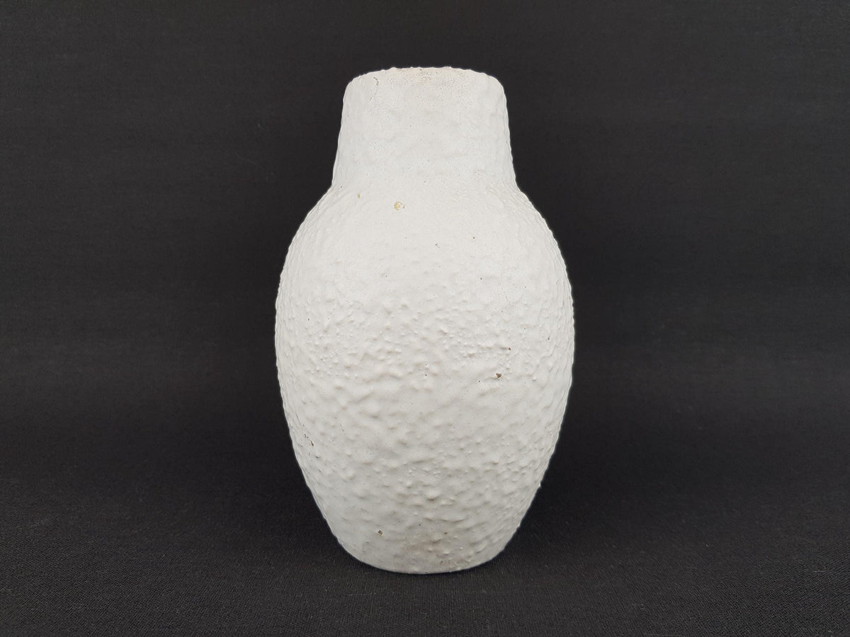 Vintage SCHEURICH KERAMIK White Fat Lava Vase 414-16 West German Pottery 1960s