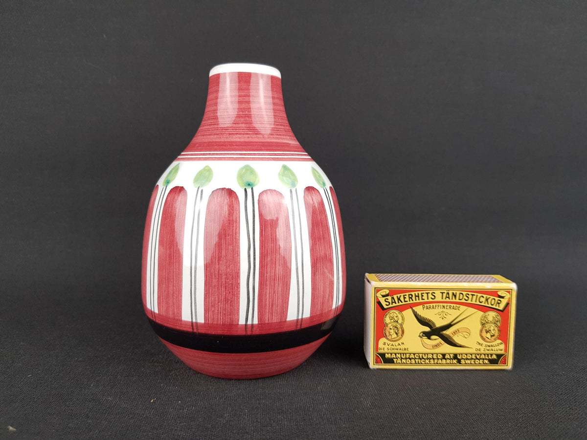 Vintage ELLE KERAMIKK White Handpainted Vase 930 Studio Art Pottery Norwegian Pottery 1960s