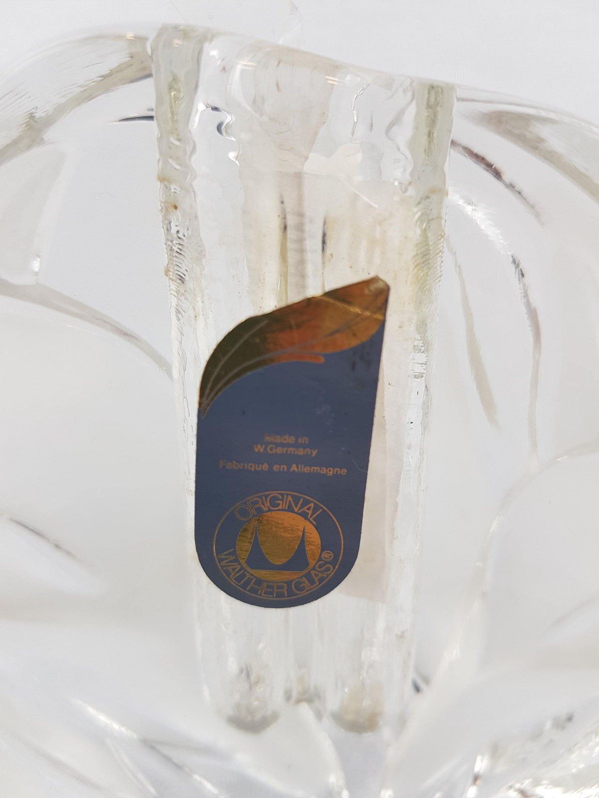 Vintage WALTHER GLAS Solifleur Transparent Glass Vase West Germany 1960s 1970s