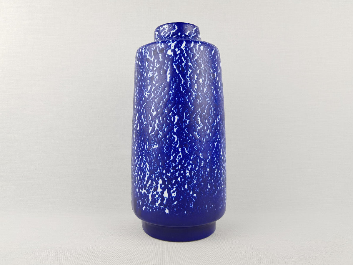 Vintage VEB HALDENSLEBEN Blue and White Vase 3045A East German Pottery 1960s