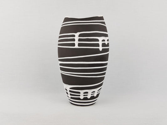 Vintage SCHLOSSBERG KERAMIK Vase by Liesel Spornhauer With Roulette Decor 101-21 West German Pottery 1950s