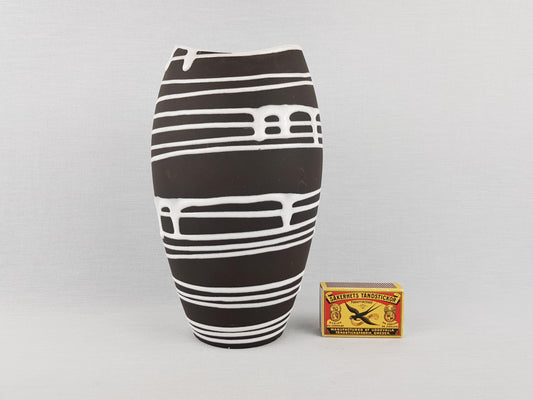 Vintage SCHLOSSBERG KERAMIK Vase by Liesel Spornhauer With Roulette Decor 101-21 West German Pottery 1950s
