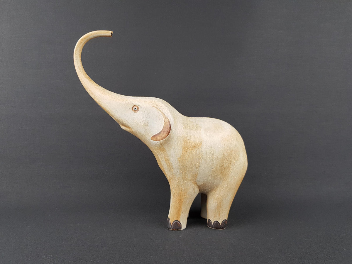 Vintage SGRAFO Elephant figurine by Peter Müller West German Pottery 1970s