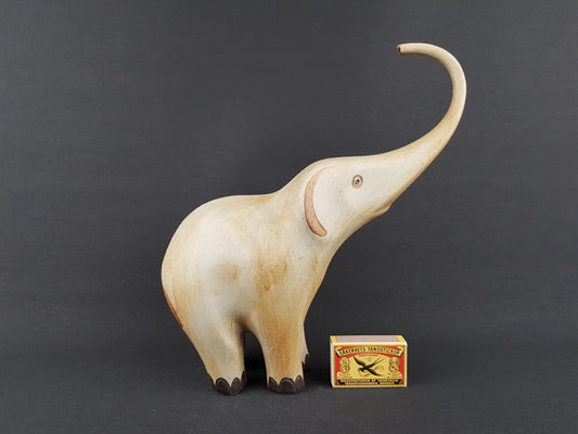 Vintage SGRAFO Elephant figurine by Peter Müller West German Pottery 1970s