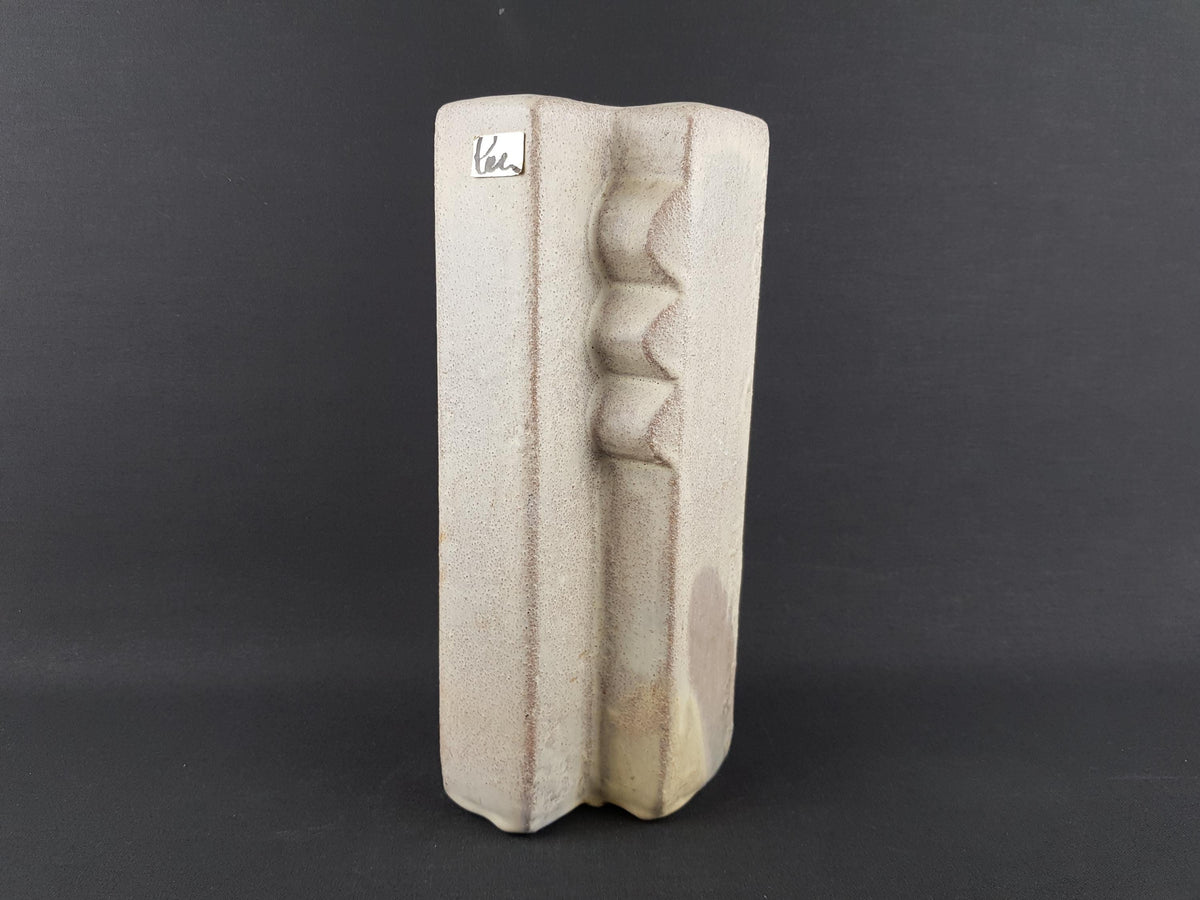 Vintage HELMUT SCHAFFENACKER Studio Art Pottery Beige Vase V39/2 West German Pottery Fat Lava Era 1960s