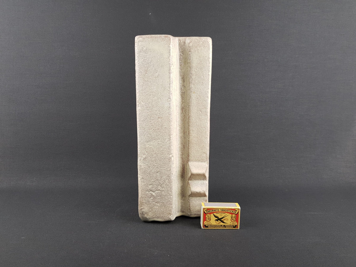 Vintage HELMUT SCHAFFENACKER Studio Art Pottery Beige Vase V39/2 West German Pottery Fat Lava Era 1960s