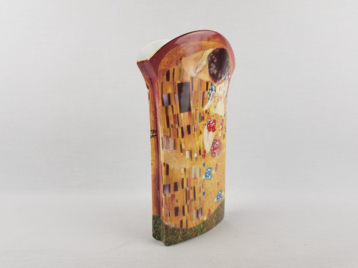 Rare Vintage GOEBEL PORZELLAN Vase with The Kiss Decor by Gustav Klimt West German Pottery 80s