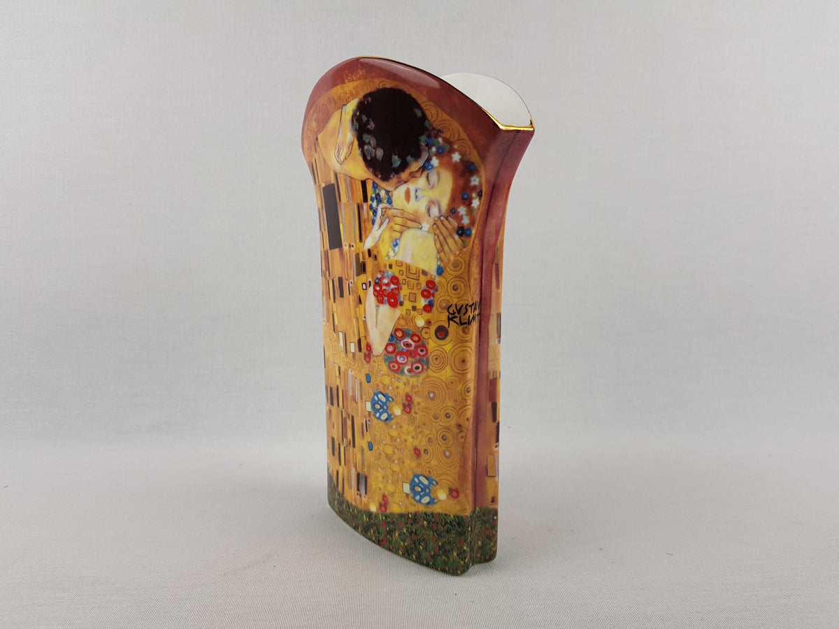 Rare Vintage GOEBEL PORZELLAN Vase with The Kiss Decor by Gustav Klimt West German Pottery 80s